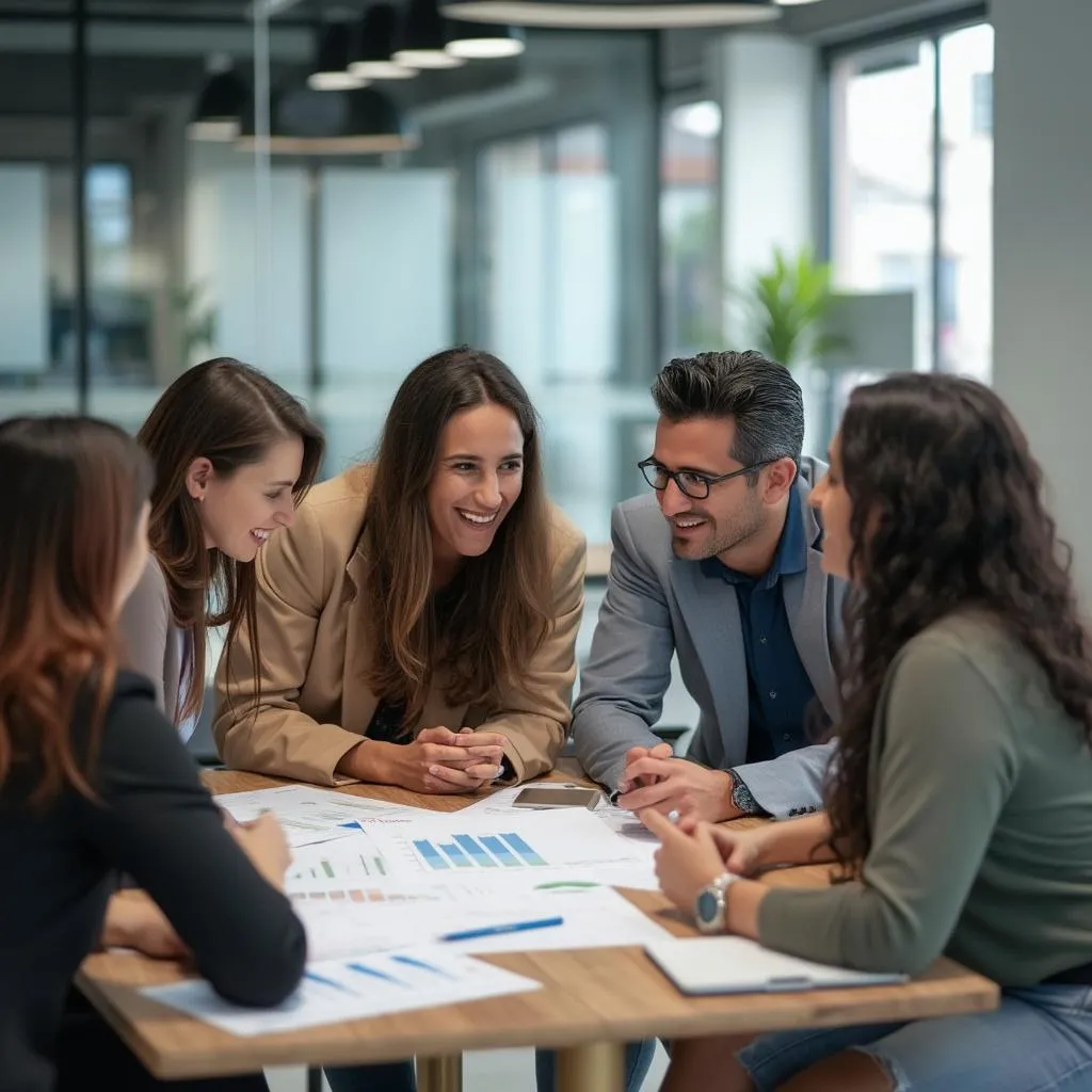 Equipo colaborando en estrategias financieras en Colombia